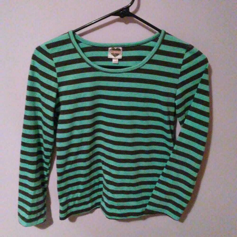 Striped girls long sleeve shirt.